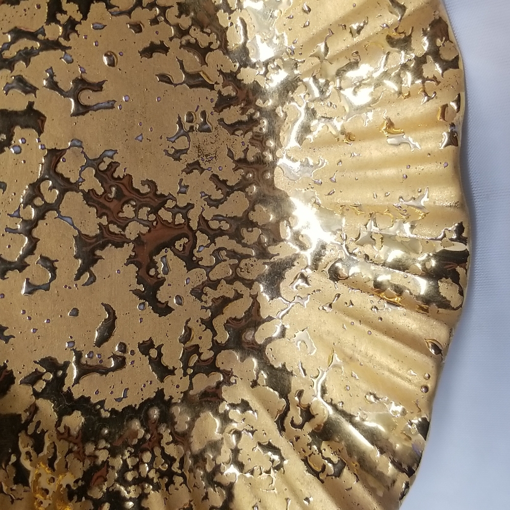 Weeping Gold Glaze 22K Hollywood Regency Style Bowl - Picture 11 of 17